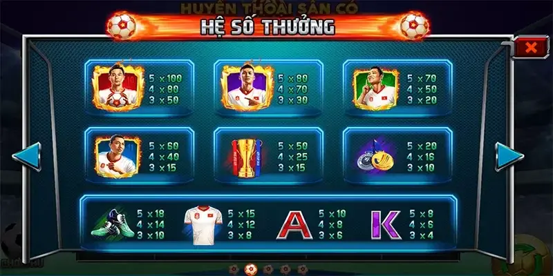 he so thuong game huyen thoai san co